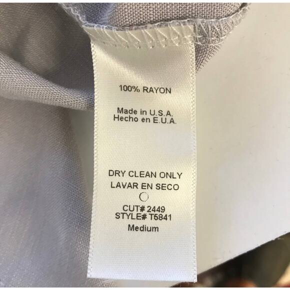 Modcloth Poema Grey Purple Career Button Front  Blouse Medium‎ - Picture 5 of 5